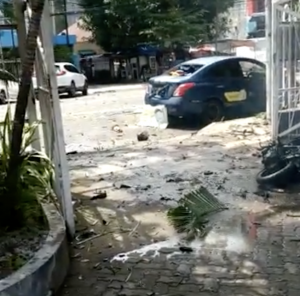 Footage shows the aftermath of the attack.