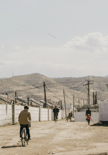 Man on a bicycle in North Korea